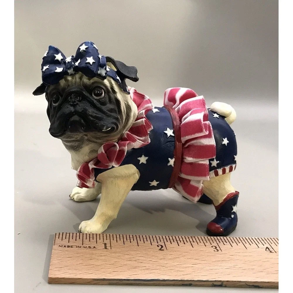 Westland‎ Patriotic Pug Lace Tutu And Collar With Cowboy Boots
